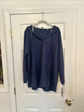 Harmony Balance Women's Hooded Tunic Blue Size 1X NWT